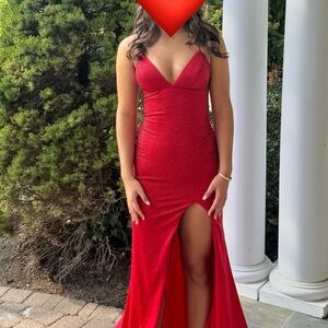 Stunning Red Sparkly Prom Dress
